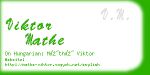 viktor mathe business card